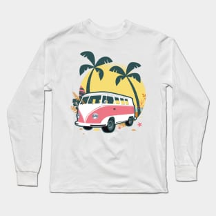 Truck Under Palm Trees Long Sleeve T-Shirt